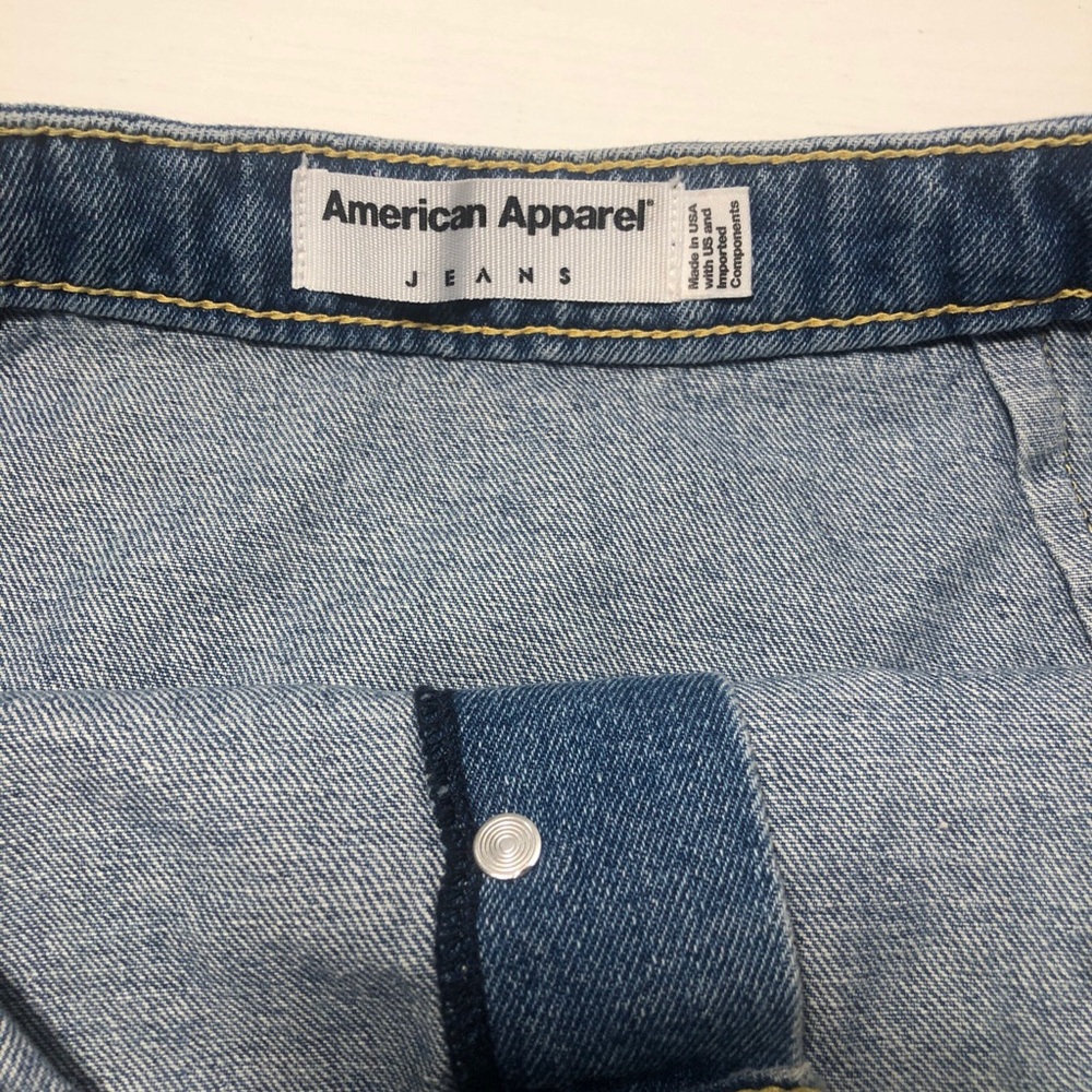 American Apparel Denim Button Front A-Line Mini Skirt Women’s Size Small - Picture 4 of 8